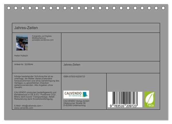 Produktbild: Jahres-Zeiten (Tischkalender 2026 DIN A5 quer), CALVENDO Monatskalender