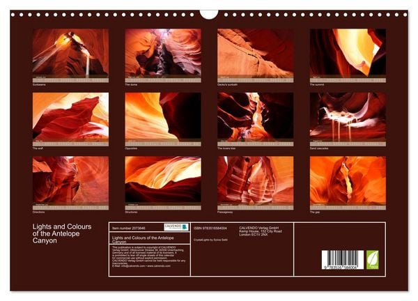 Produktbild: Lights and Colours of the Antelope Canyon (Wall Calendar 2026 DIN A3 landscape), CALVENDO 12 Month Wall Calendar
