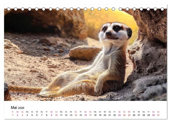 Produktbild: Erdm&auml;nnchen - klein, frech, neugierig (Tischkalender 2026 DIN A5 quer), CALVENDO Monatskalender