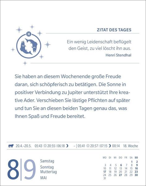 Produktbild: Fische Sternzeichenkalender 2027 - Tagesabrei&szlig;kalender - Ihr Horoskop f&uuml;r jeden Tag
