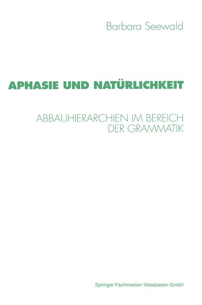Produktbild: Aphasie und Nat&uuml;rlichkeit
