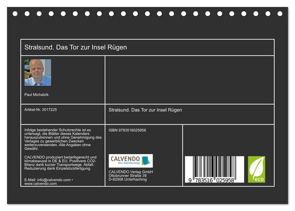 Produktbild: Stralsund. Das Tor zur Insel R&uuml;gen (Tischkalender 2026 DIN A5 quer), CALVENDO Monatskalender
