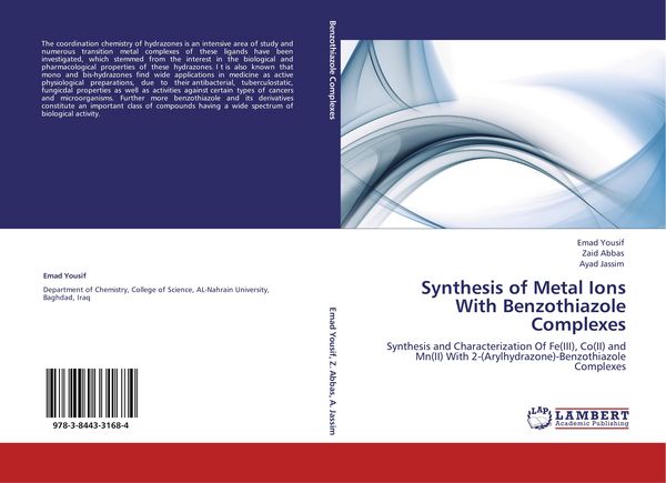 Produktbild: Synthesis of Metal Ions With Benzothiazole Complexes