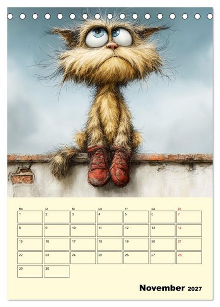 Produktbild: Schr&auml;ge Charaktere. Eigenwillige Katzen-Cartoons (Tischkalender 2027 DIN A5 hoch), CALVENDO Monatskalender