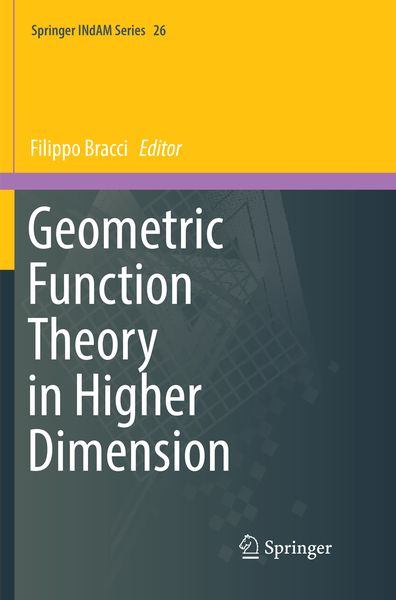 Produktbild: Geometric Function Theory in Higher Dimension