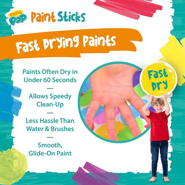 Produktbild: Paint Pop 362201 - Paint Pop: Paint Sticks 12-Pack, klassische Farben, Malstifte, Malset