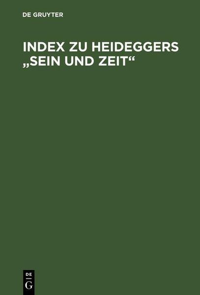 Produktbild: Index zu Heideggers "Sein und Zeit"