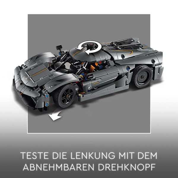 LEGO Technic Koenigsegg Jesko Absolut Supersportwagen in Grau 42173