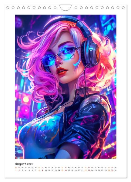 Produktbild: Coole Cyber Girls (Wandkalender 2026 DIN A4 hoch), CALVENDO Monatskalender