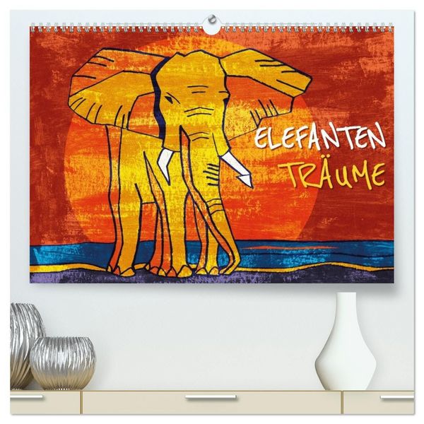 Produktbild: Elefanten-Tr&auml;ume (hochwertiger Premium Wandkalender 2027 DIN A2 quer), Kunstdruck in Hochglanz
