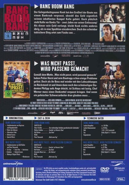 Produktbild: Bang Boom Bang - Ein todsicheres Ding/Was nicht passt, wird passend gemacht [2 DVDs]
