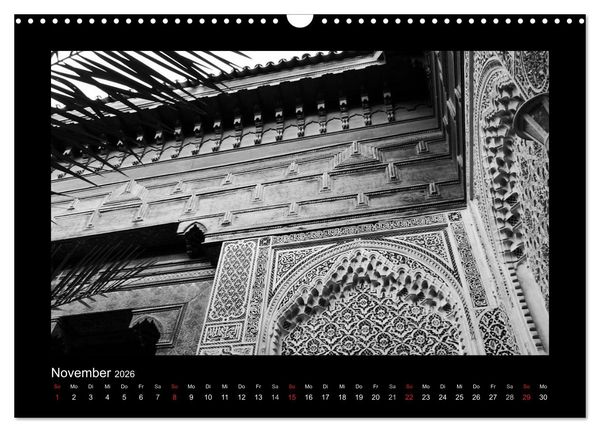 Produktbild: Marokko - Nostalgie in schwarz-weiss (Wandkalender 2026 DIN A3 quer), CALVENDO Monatskalender