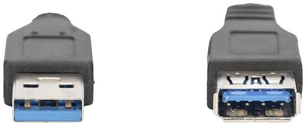Produktbild: Digitus USB-Kabel USB 3.2 Gen1 USB-A Stecker, USB-A Buchse 3.00m Schwarz AK-300203-030-S