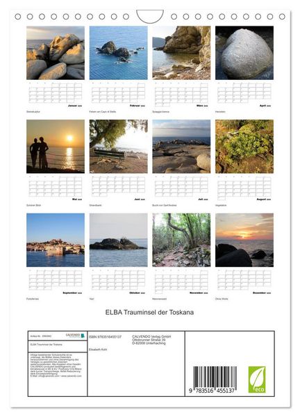 Produktbild: ELBA Trauminsel der Toskana (Wandkalender 2026 DIN A4 hoch), CALVENDO Monatskalender