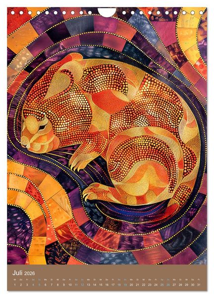 Produktbild: Wildes Australien - Tiere im Stile der Aborigine-Kunst (Wandkalender 2026 DIN A4 hoch), CALVENDO Monatskalender