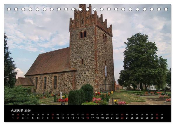 Produktbild: Dorfkirchen in Brandenburg (Tischkalender 2026 DIN A5 quer), CALVENDO Monatskalender