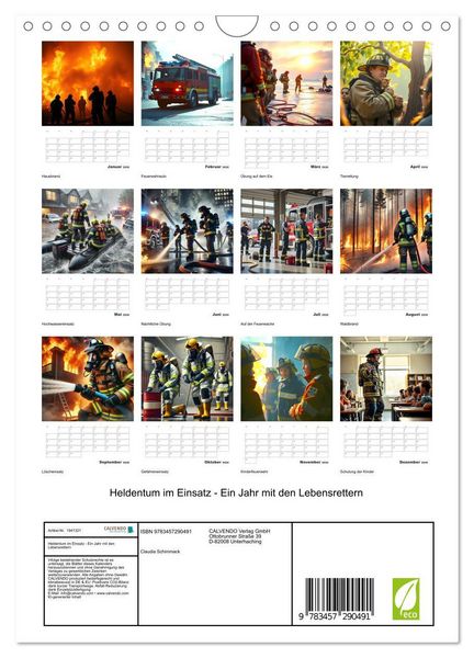Produktbild: Heldentum im Einsatz - Ein Jahr mit den Lebensrettern (Wandkalender 2026 DIN A4 hoch), CALVENDO Monatskalender