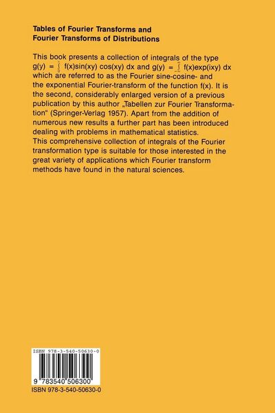 Produktbild: Tables of Fourier Transforms and Fourier Transforms of Distributions