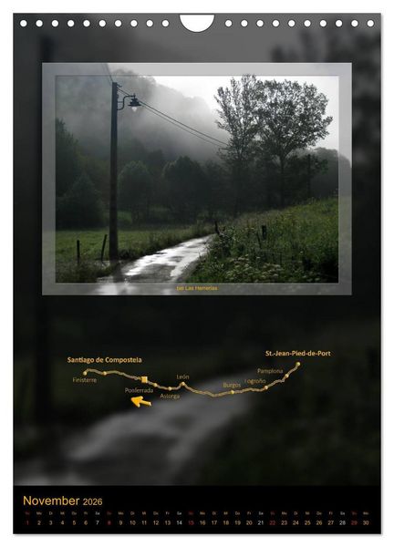 Produktbild: Jakobsweg - Camino Franc&eacute;s (Wandkalender 2026 DIN A4 hoch), CALVENDO Monatskalender