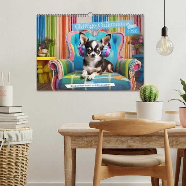 Produktbild: Chillige Chihuahuas - Entspannte Fellnasen genie&szlig;en das Leben (Wandkalender 2026 DIN A3 quer), CALVENDO Monatskalender
