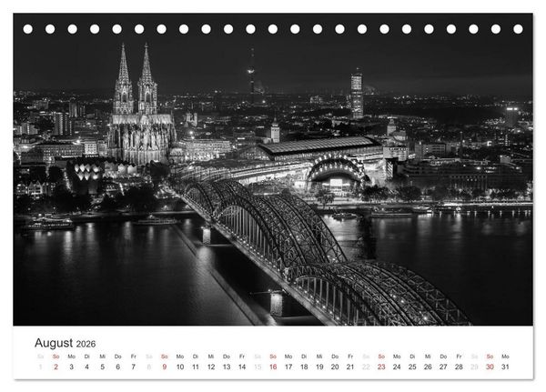 Produktbild: K&ouml;ln - monochrome Ansichten (Tischkalender 2026 DIN A5 quer), CALVENDO Monatskalender