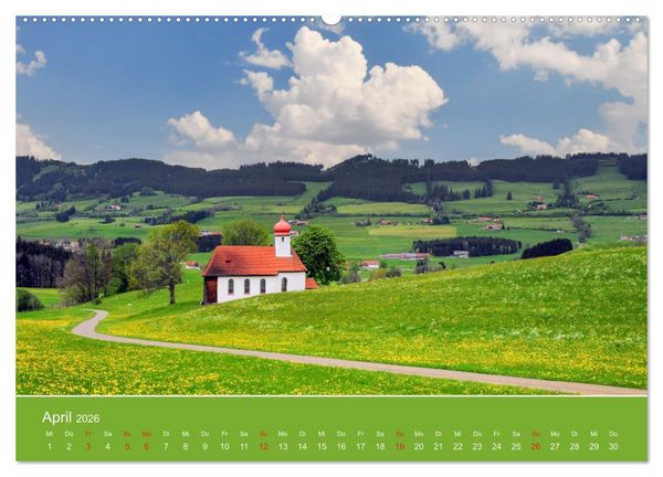 Produktbild: Wo das Allg&auml;u am sch&ouml;nsten ist (hochwertiger Premium Wandkalender 2026 DIN A2 quer), Kunstdruck in Hochglanz