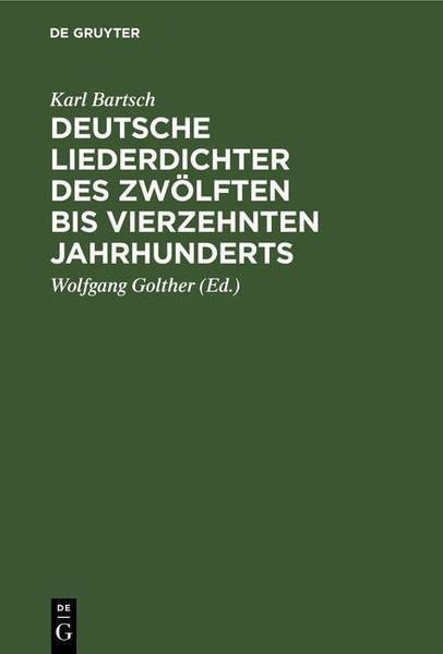 Produktbild: Deutsche Liederdichter des zw&ouml;lften bis vierzehnten Jahrhunderts