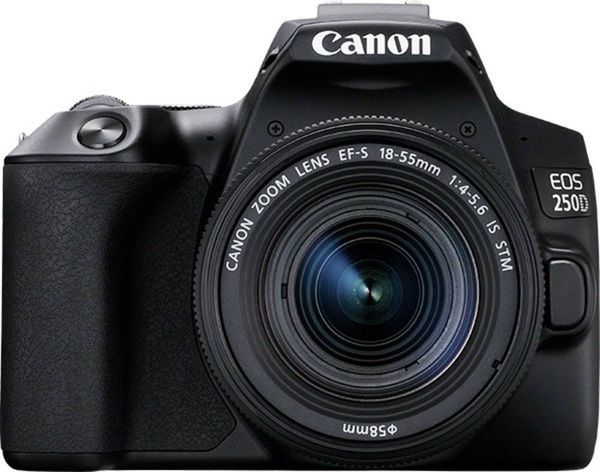 Canon EOS 250 D Digitale Spiegelreflexkamera EF-S 18-55 mm IS 25.80 Megapixel Schwarz 4K-Video, Bluetooth, Dreh-/schwenk