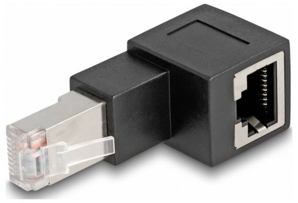 Produktbild: Delock Netzwerk Adapter CAT 6a [1x RJ45-Stecker - 1x RJ45-Buchse] Schwarz