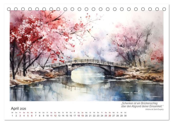Produktbild: Br&uuml;ckenromantik (Tischkalender 2026 DIN A5 quer), CALVENDO Monatskalender
