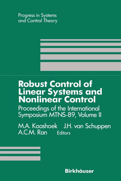 Produktbild: Robust Control of Linear Systems and Nonlinear Control