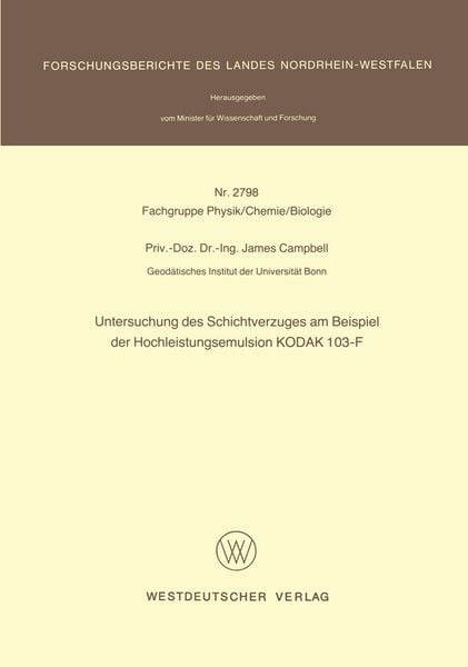 Produktbild: Untersuchung des Schichtverzuges am Beispiel der Hochleistungsemulsion KODAK 103-F