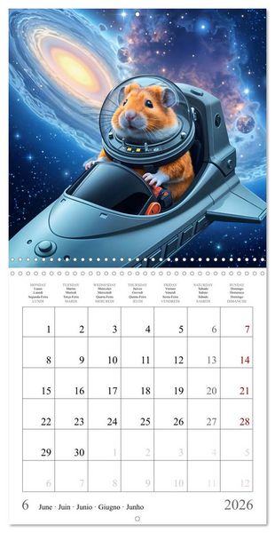 Produktbild: AI Hamster Astronauts exploring the Cosmos (Wall Calendar 2026 12 &times; 12 Inch) CALVENDO 12 Month Wall Calendar