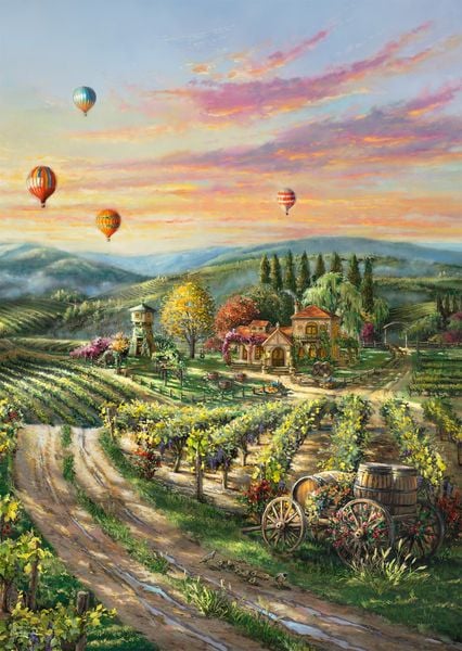 Produktbild: Peaceful Valley Vineyard, Thomas Kinkade Collection Puzzle 1.000 Teile