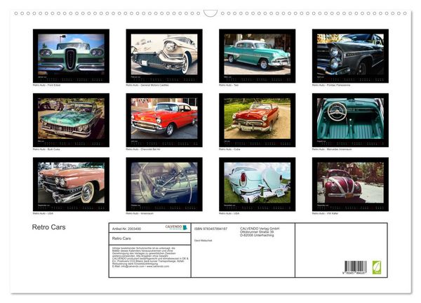 Produktbild: Retro Cars (Wandkalender 2026 DIN A2 quer), CALVENDO Monatskalender