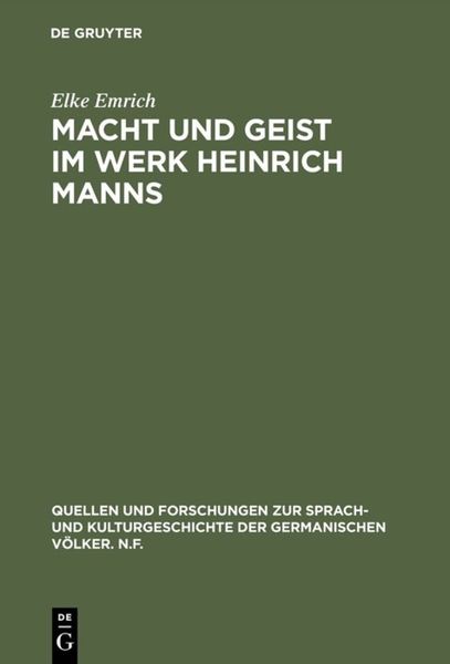 Produktbild: Macht und Geist im Werk Heinrich Manns