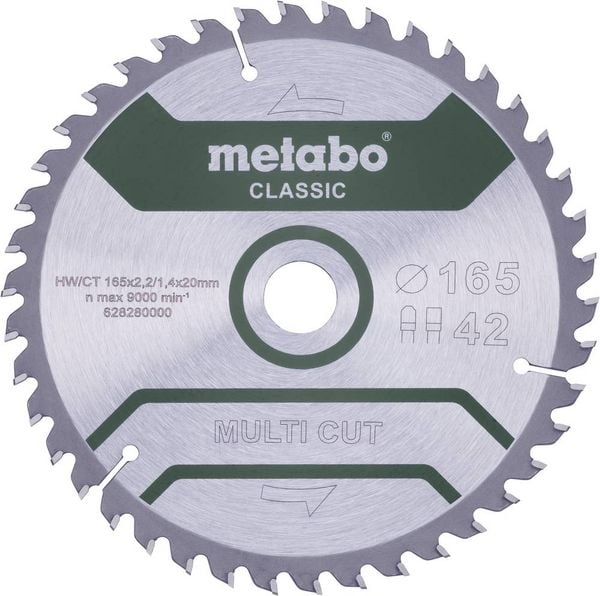 Metabo MULTI CUT CLASSIC 628280000 Kreissägeblatt 165 x 20 x 1.4 mm Zähneanzahl: 42 1 St.