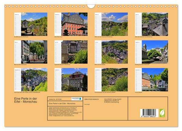 Produktbild: Eine Perle in der Eifel - Monschau (Wandkalender 2026 DIN A3 quer), CALVENDO Monatskalender