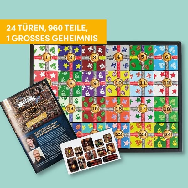 Produktbild: Puzzle-R&auml;tsel-Adventskalender: Das verwunschene Schloss &ndash; 24 Puzzles mit insgesamt 960 Teilen
