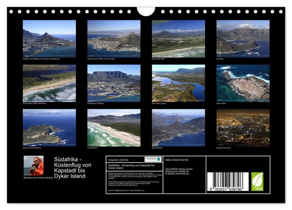 Produktbild: S&uuml;dafrika - K&uuml;stenflug von Kapstadt bis Dyker Island (Wandkalender 2026 DIN A4 quer), CALVENDO Monatskalender