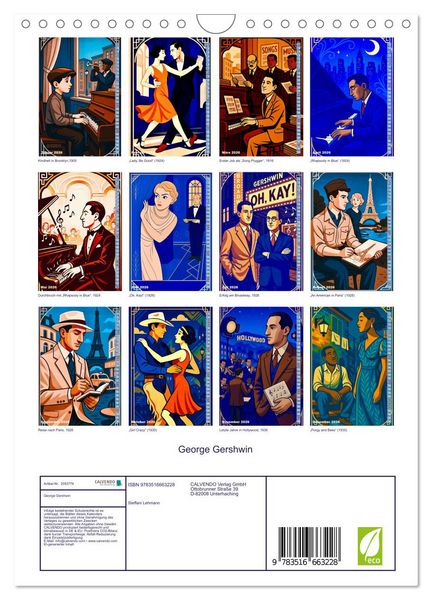 Produktbild: George Gershwin (Wandkalender 2026 DIN A4 hoch), CALVENDO Monatskalender