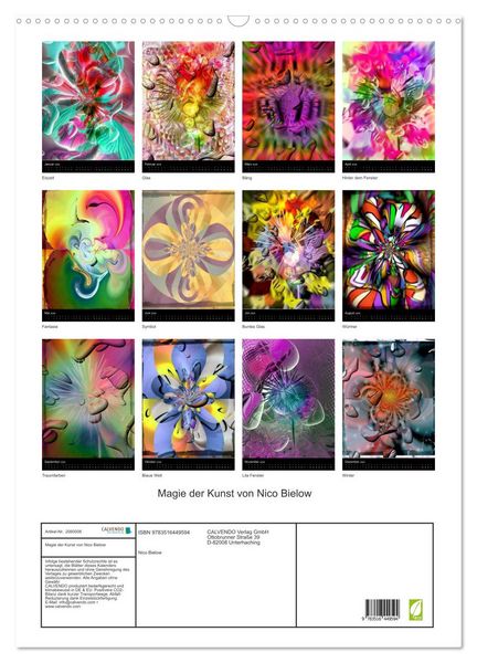 Produktbild: Magie der Kunst von Nico Bielow (Wandkalender 2026 DIN A2 hoch), CALVENDO Monatskalender