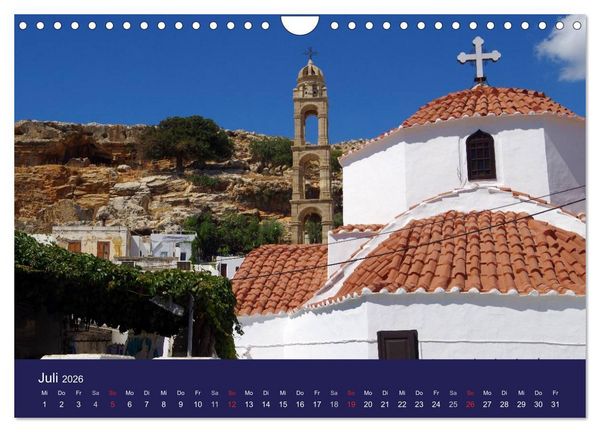 Produktbild: Rhodos mit Lindos und Symi (Wandkalender 2026 DIN A4 quer), CALVENDO Monatskalender