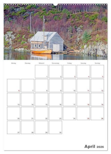 Produktbild: Die K&uuml;ste Norwegens - Terminplaner (Wandkalender 2026 DIN A2 hoch), CALVENDO Monatskalender