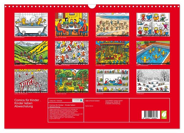 Produktbild: Comics f&uuml;r Kinder . Kinder lieben Abwechslung (Wandkalender 2026 DIN A3 quer), CALVENDO Monatskalender
