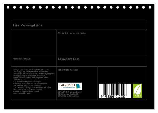 Produktbild: Das Mekong-Delta (Tischkalender 2026 DIN A5 quer), CALVENDO Monatskalender