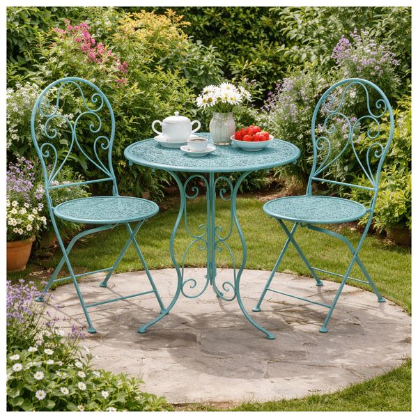 Produktbild: HTI-Living Gartenstuhl 2er-Set Lani Blau Gartenstuhl 2er-Set Lani Blau