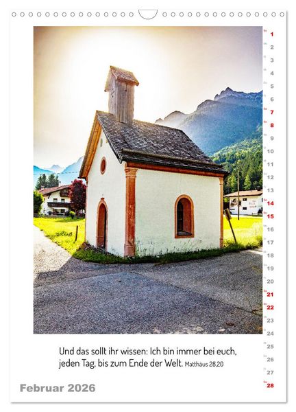 Produktbild: Kapellen mit Bibelzitaten (Wandkalender 2026 DIN A3 hoch), CALVENDO Monatskalender