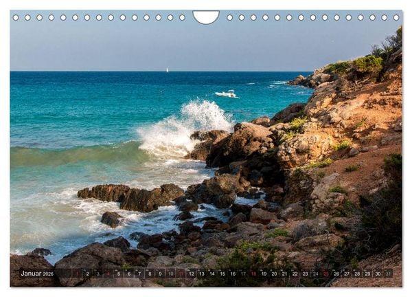 Produktbild: Ibiza K&uuml;ste, Buchten und Str&auml;nde (Wandkalender 2026 DIN A4 quer), CALVENDO Monatskalender
