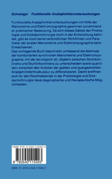 Produktbild: Funktionelle Analsphinkter-untersuchungen